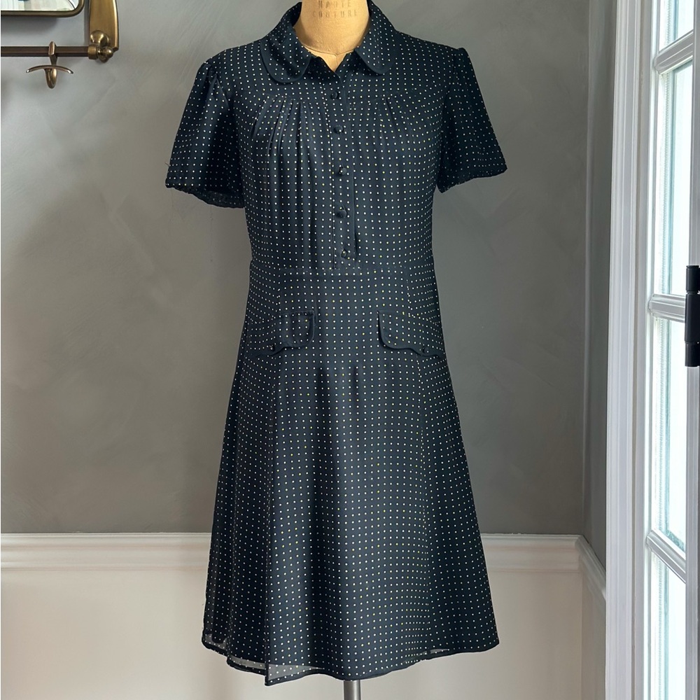 Ted Baker Black and White Polka Dot Midi Dress